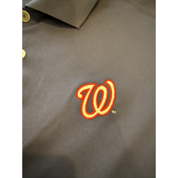 Washington Nationals Polo Shirt Mens XXL Blue Nike Golf Tour Performance Dri-Fit - Picture 5 of 12